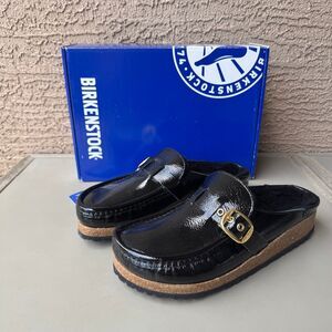 NEW Birkenstock Buckley Shearling Womens Size 9US 40EU Black Patent Shiny Clog